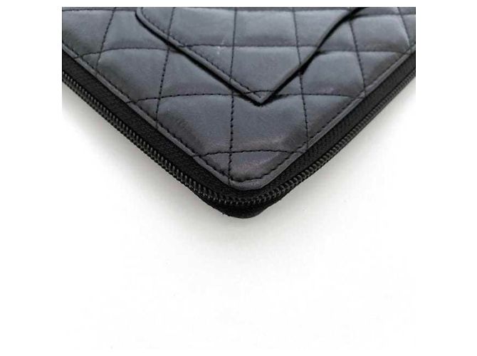 Cartera larga de cuero negro Chanel - vista 5
