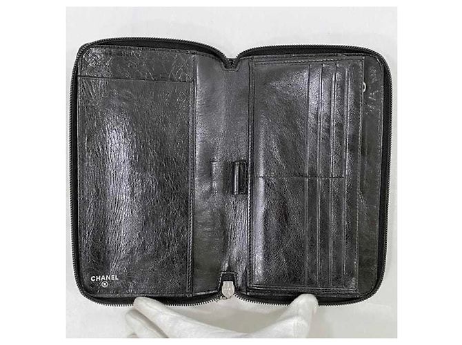Cartera larga de cuero negro Chanel - vista 6