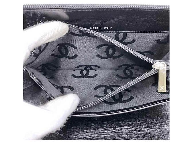 Cartera larga de cuero negro Chanel - vista 8