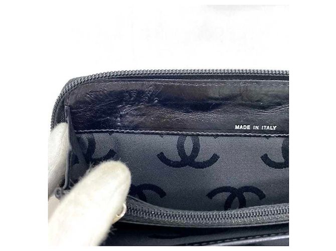 Cartera larga de cuero negro Chanel - vista 9