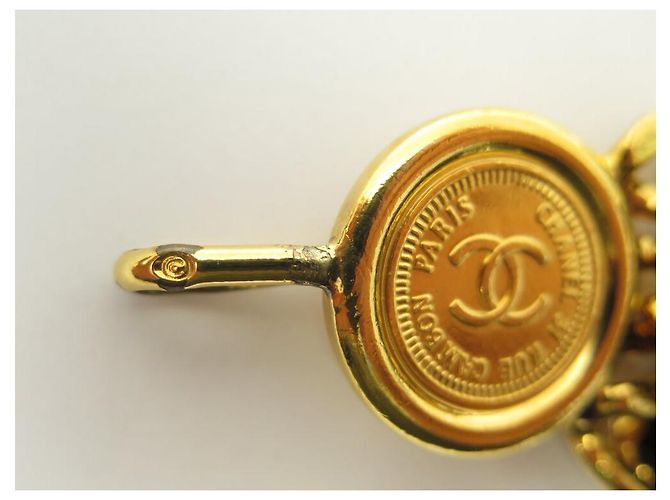 Medaillon VINTAGE CHANEL LOGO CC GÜRTEL VERSCHLUNGENES LEDER T70 GOLDMETALL Golden - Ansicht 12