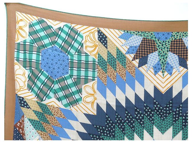 Aline Hermès NOVE CHALE HERMES AMERICAN QUILTS H243844S CACHEMIRE E SETA BEIGE SCIALLE - vista 2