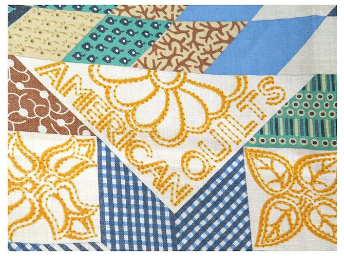 Aline Hermès NOVE CHALE HERMES AMERICAN QUILTS H243844S CACHEMIRE E SETA BEIGE SCIALLE - vista 6