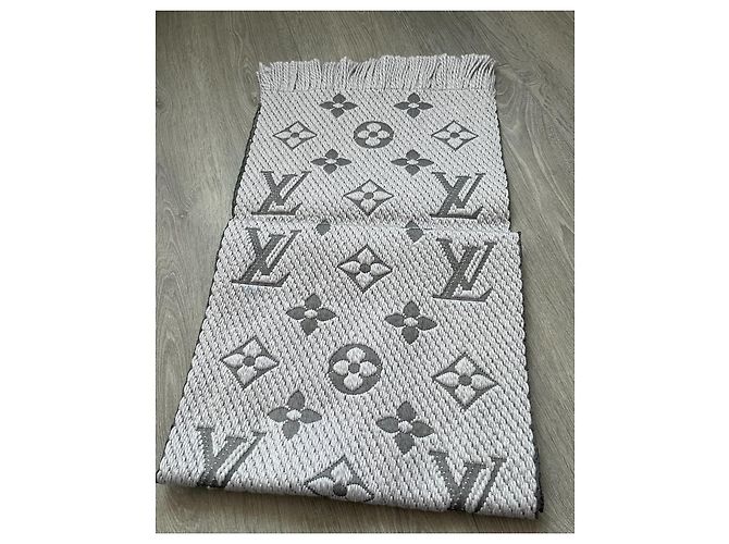 Louis Vuitton Logomania Wollschal Grau - Ansicht 2