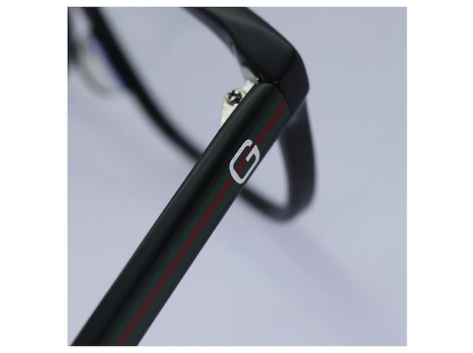 Gafas de plástico GUCCI Web Sherry Line Date negras rojas verdes Auth 87728 Negro - vista 10