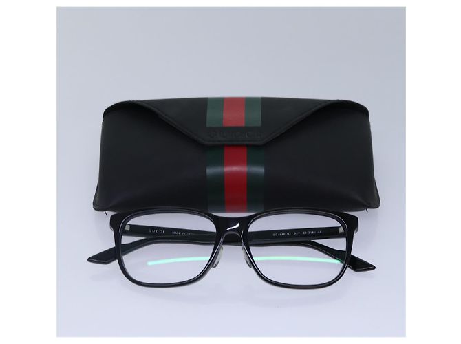 Gafas de plástico GUCCI Web Sherry Line Date negras rojas verdes Auth 87728 Negro - vista 12