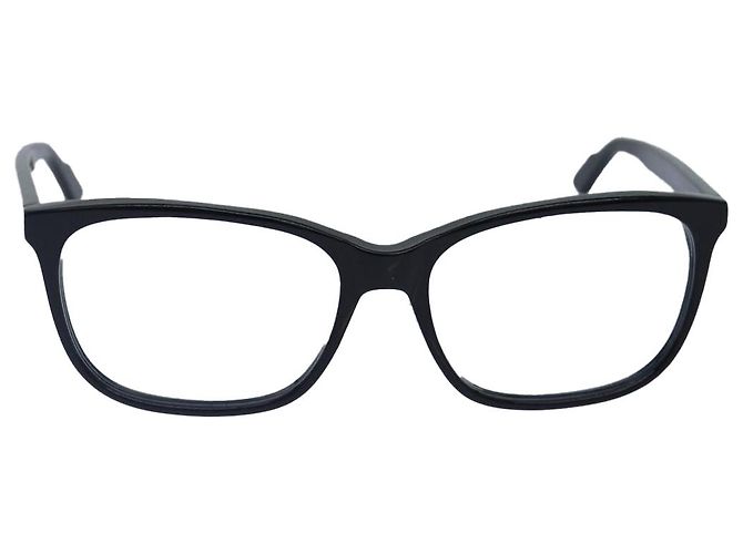 Gafas de plástico GUCCI Web Sherry Line Date negras rojas verdes Auth 87728 Negro - vista 13