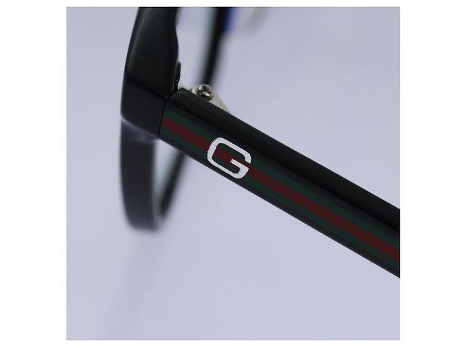 Gafas de plástico GUCCI Web Sherry Line Date negras rojas verdes Auth 87728 Negro - vista 9