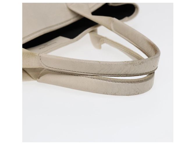 BALENCIAGA Navy Cabas Handtasche Leder Weiß Silber 339936 Auth bs17140 - Ansicht 7