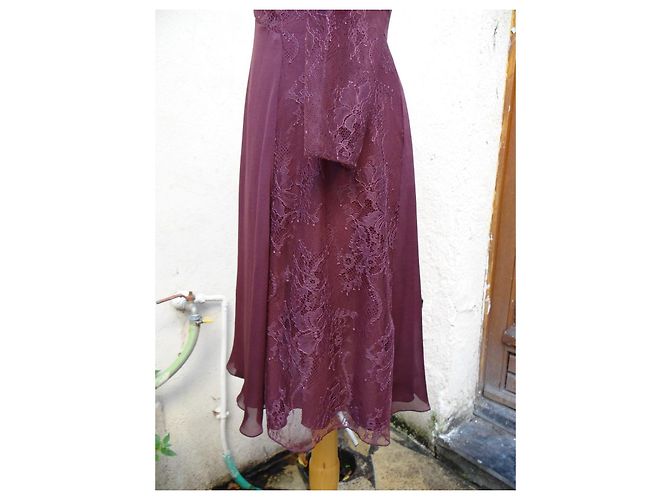 Abito Blumarine in seta e pizzo rosso scuro Bordò - vista 7