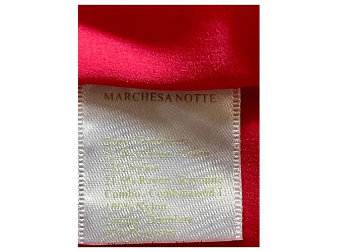 Marchesa Abito da cocktail fucsia a tubino con schiena scoperta Rosa Fuschia - vista 5