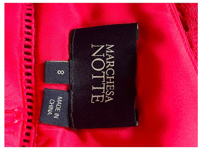 Marchesa Abito da cocktail fucsia a tubino con schiena scoperta Rosa Fuschia - vista 8