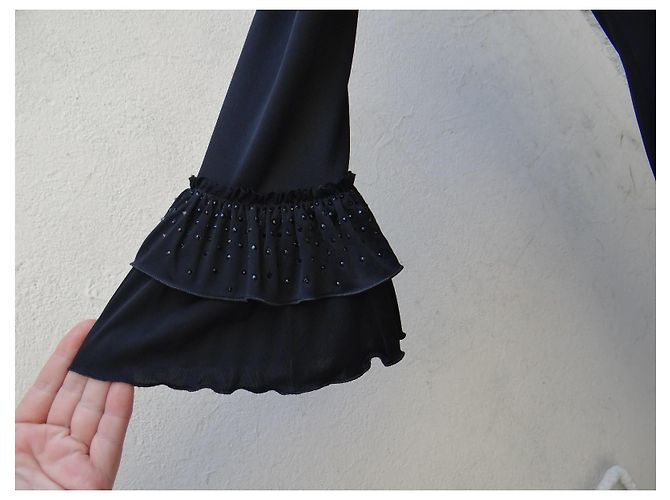 Vestido Blumarine preto de viscose com strass - vista 4