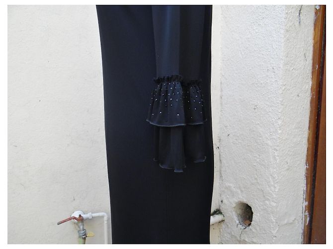 Vestido Blumarine preto de viscose com strass - vista 6