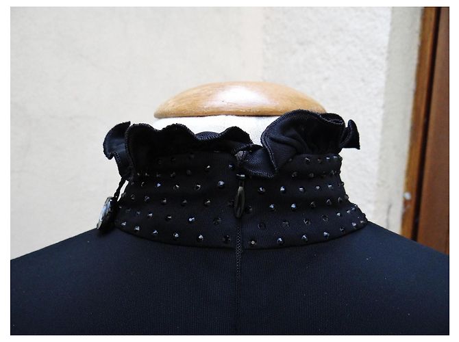 Vestido Blumarine preto de viscose com strass - vista 9
