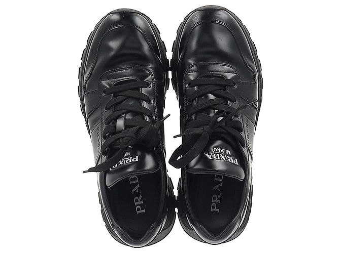 Sneakers basse con lacci Prada Prax 01 in pelle di vitello nera Nero - vista 2