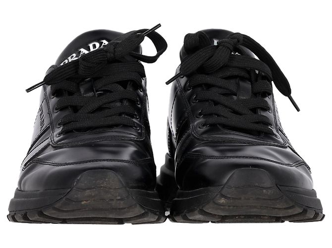 Sneakers basse con lacci Prada Prax 01 in pelle di vitello nera Nero - vista 3