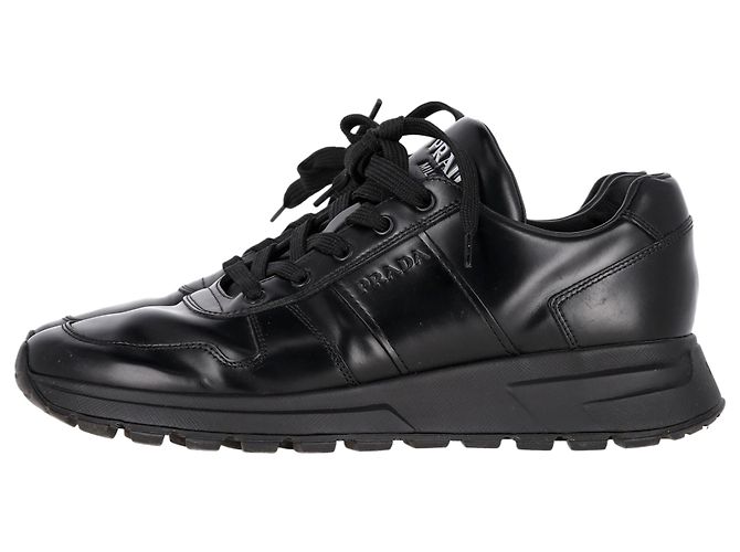 Sneakers basse con lacci Prada Prax 01 in pelle di vitello nera Nero - vista 5