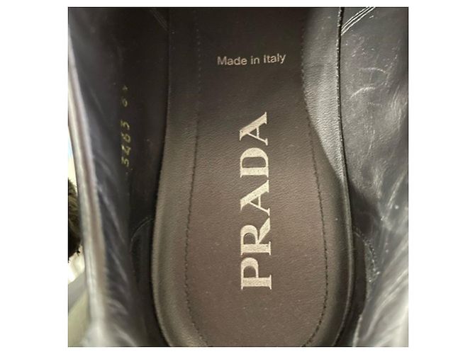 Sneakers basse con lacci Prada Prax 01 in pelle di vitello nera Nero - vista 7