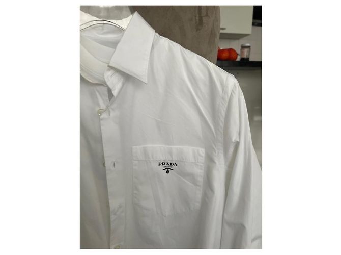 Chemise Prada en coton blanc M - vue 2