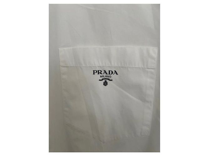 Chemise Prada en coton blanc M - vue 3