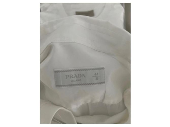 Chemise Prada en coton blanc M - vue 5