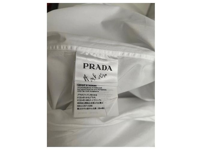 Chemise Prada en coton blanc M - vue 6
