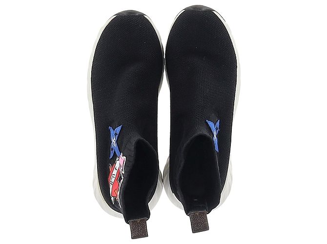 Louis Vuitton LV Heart Patches Socken Sneakers aus schwarzem Polyester - Ansicht 2