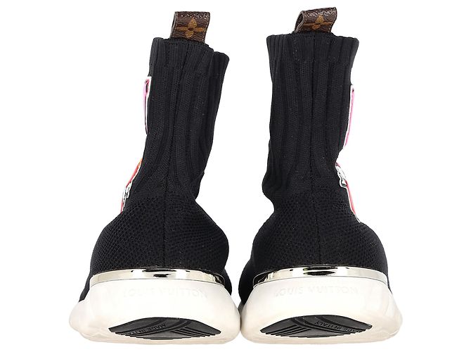 Louis Vuitton LV Heart Patches Socken Sneakers aus schwarzem Polyester - Ansicht 4