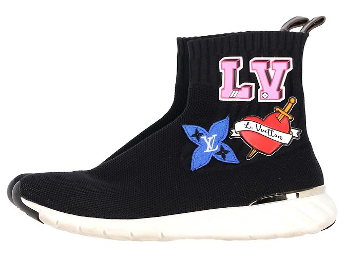 Louis Vuitton LV Heart Patches Socken Sneakers aus schwarzem Polyester - Ansicht 5