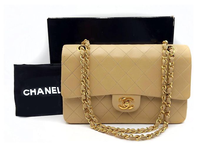 Timeless Chanel Clássico Atemporal Fecho Giratório Médio Duplo com GHW 24K Bege - vista 2