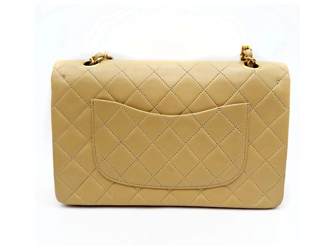 Timeless Chanel Clássico Atemporal Fecho Giratório Médio Duplo com GHW 24K Bege - vista 3