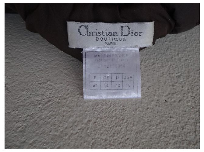 Giacca Christian Dior Marrone in Cotone con Paillettes e Ricami - vista 9
