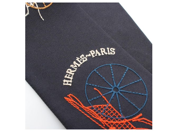 Hermès Long Twilly A Toute Berline Schal Schwarz - Ansicht 3