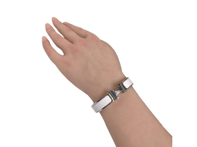 Hermès Pulsera Bangle HERMES Clic HERMES Plata Blanco - vista 10