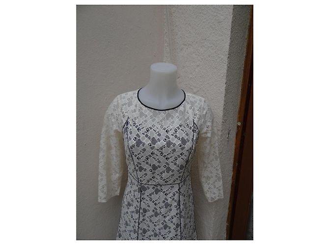 Vestido Nina Ricci de encaje de algodón crema Crudo - vista 2