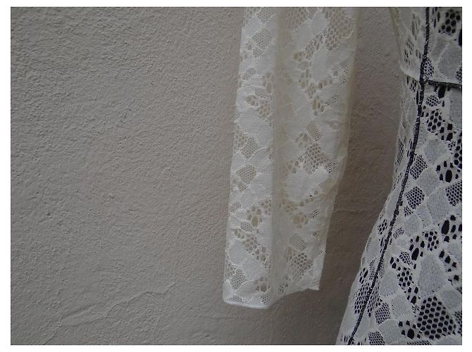 Vestido Nina Ricci de encaje de algodón crema Crudo - vista 4