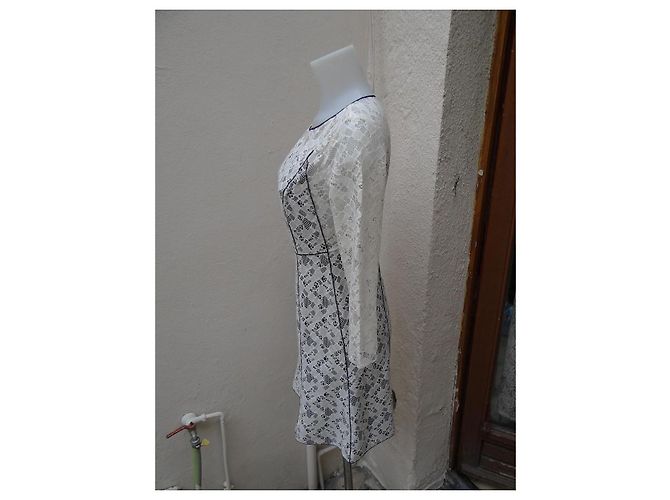 Vestido Nina Ricci de encaje de algodón crema Crudo - vista 6