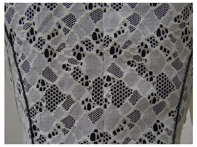 Vestido Nina Ricci de encaje de algodón crema Crudo - vista 9