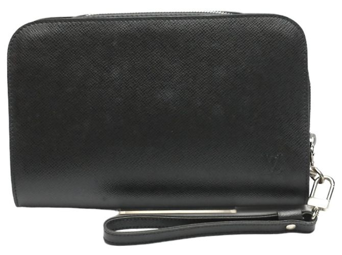 Borsa Louis Vuitton Taiga Nero Grigio - vista 2