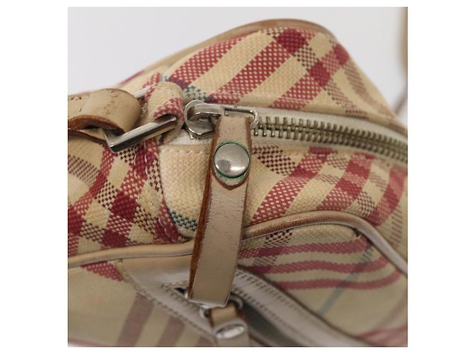 Bolso de hombro Burberry Nova Check Blue Label de lona beige roja Auth ti1983 - vista 11