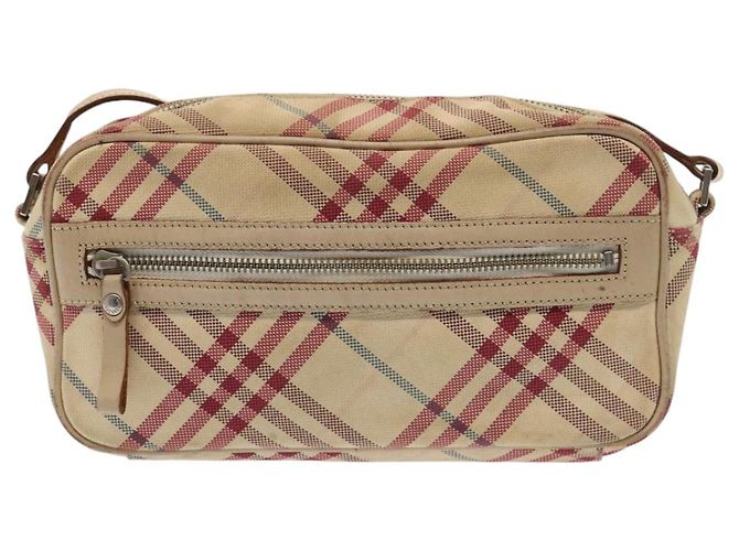Bolso de hombro Burberry Nova Check Blue Label de lona beige roja Auth ti1983 - vista 13