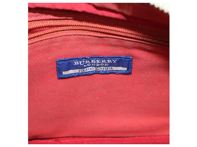 Bolso de hombro Burberry Nova Check Blue Label de lona beige roja Auth ti1983 - vista 17