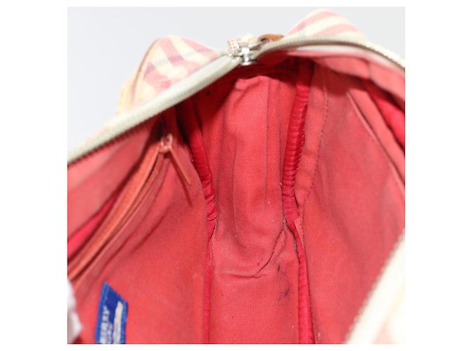 Bolso de hombro Burberry Nova Check Blue Label de lona beige roja Auth ti1983 - vista 18