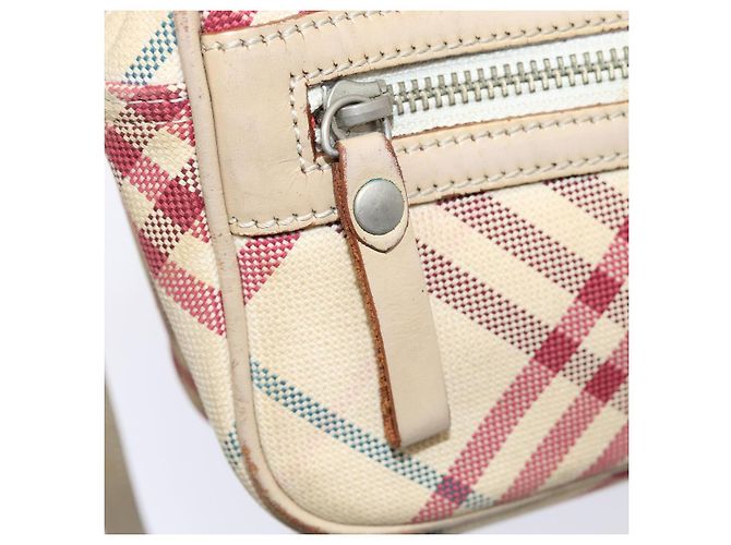 Bolso de hombro Burberry Nova Check Blue Label de lona beige roja Auth ti1983 - vista 21