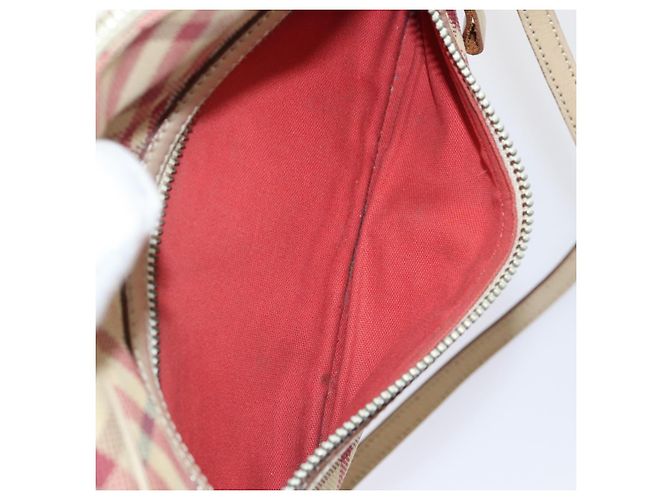 Bolso de hombro Burberry Nova Check Blue Label de lona beige roja Auth ti1983 - vista 22