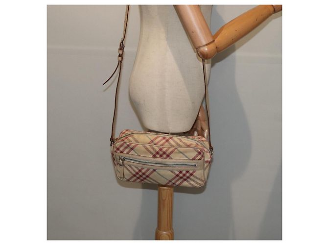 Bolso de hombro Burberry Nova Check Blue Label de lona beige roja Auth ti1983 - vista 23