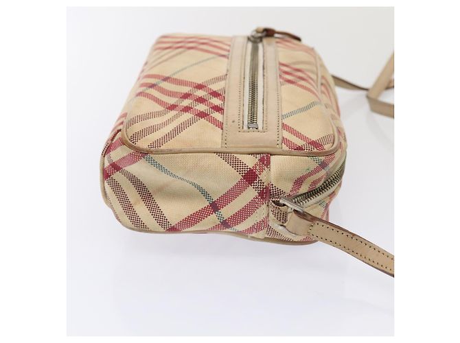 Bolso de hombro Burberry Nova Check Blue Label de lona beige roja Auth ti1983 - vista 3