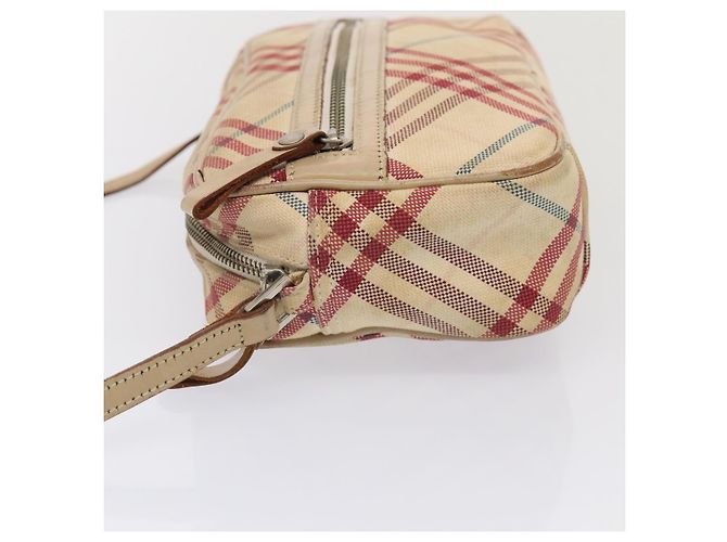 Bolso de hombro Burberry Nova Check Blue Label de lona beige roja Auth ti1983 - vista 4
