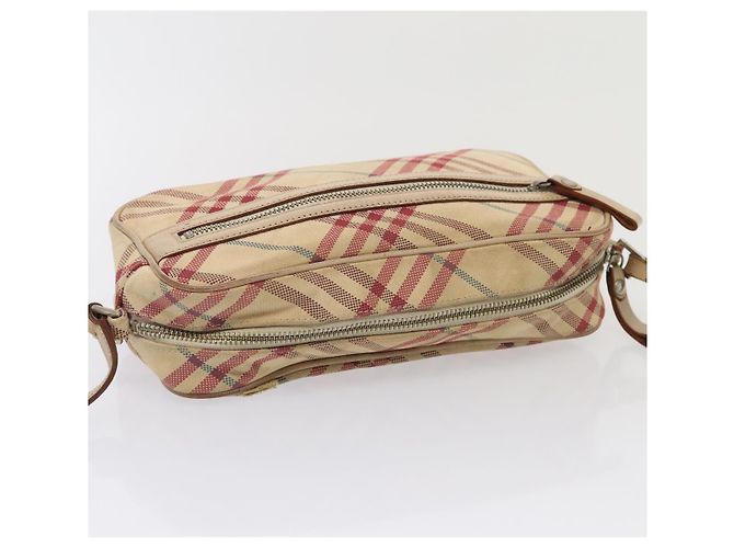 Bolso de hombro Burberry Nova Check Blue Label de lona beige roja Auth ti1983 - vista 6